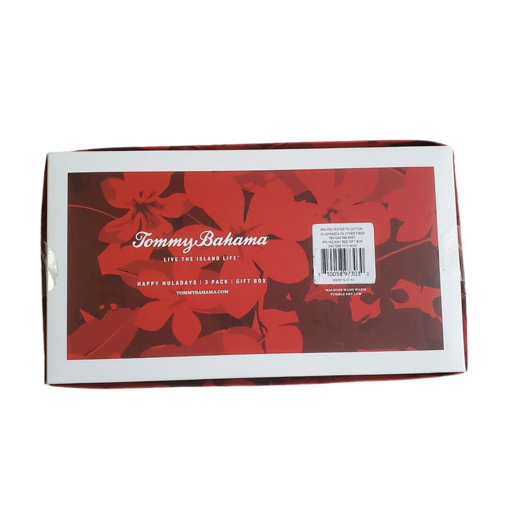 Tommy Bahama Happy Huladays 3 Pair Men's‎ Socks Gift Box New - Picture 6 of 7